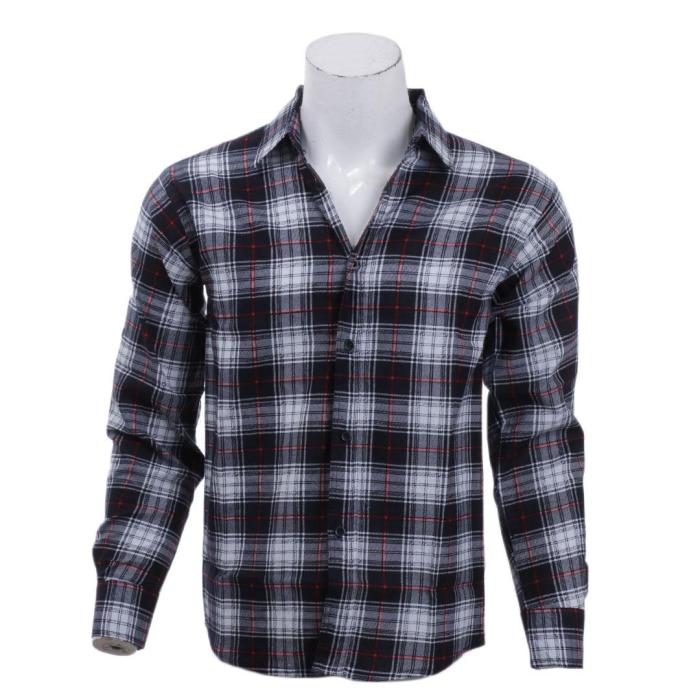 Mens black check dress shirt