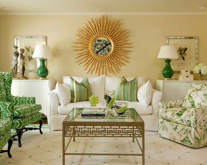 How to decorate a green and yellow room