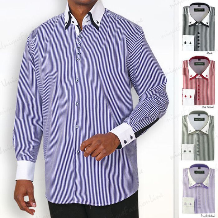 Two tone dress shirts for men