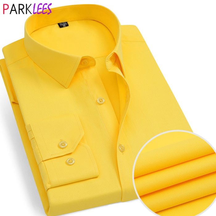 Men yellow dress shirts