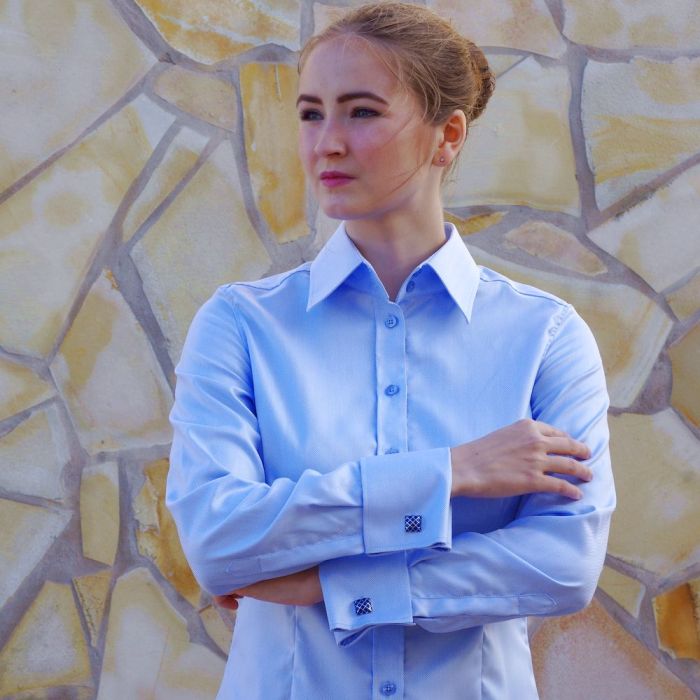 Blue dress shirts for women