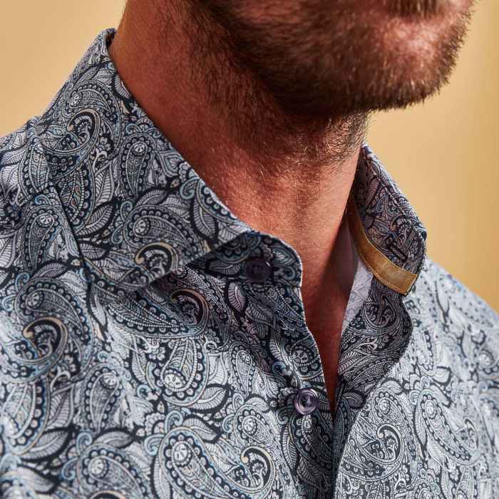 Mens patterned dress shirt