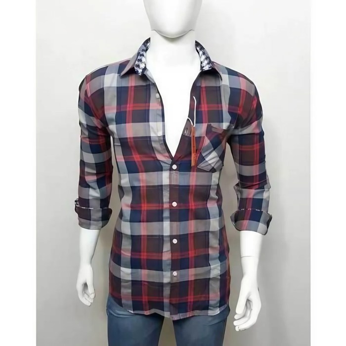 Mens black check dress shirt